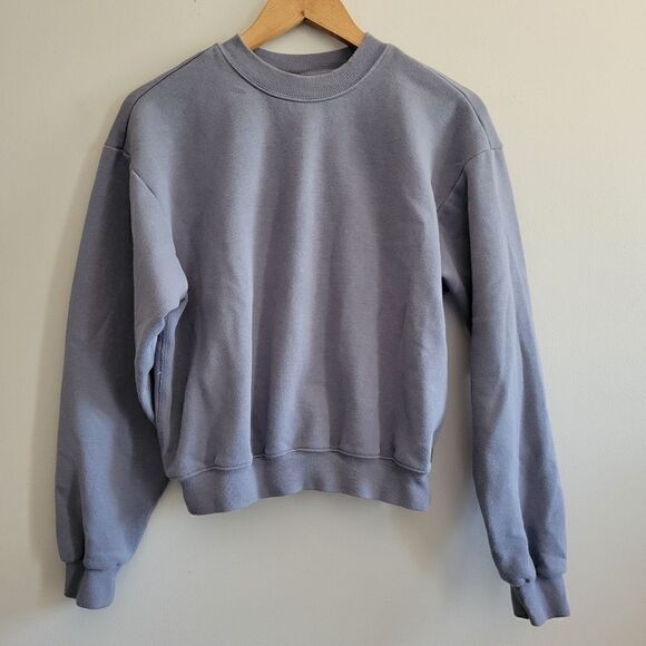 Skims Cotton Fleece Blue Classic Crewneck Small - Picture 5 of 6
